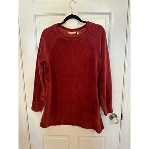 Soft Surroundings Rust‎ Ribbed Sweater with Buttons on Back size S EUC